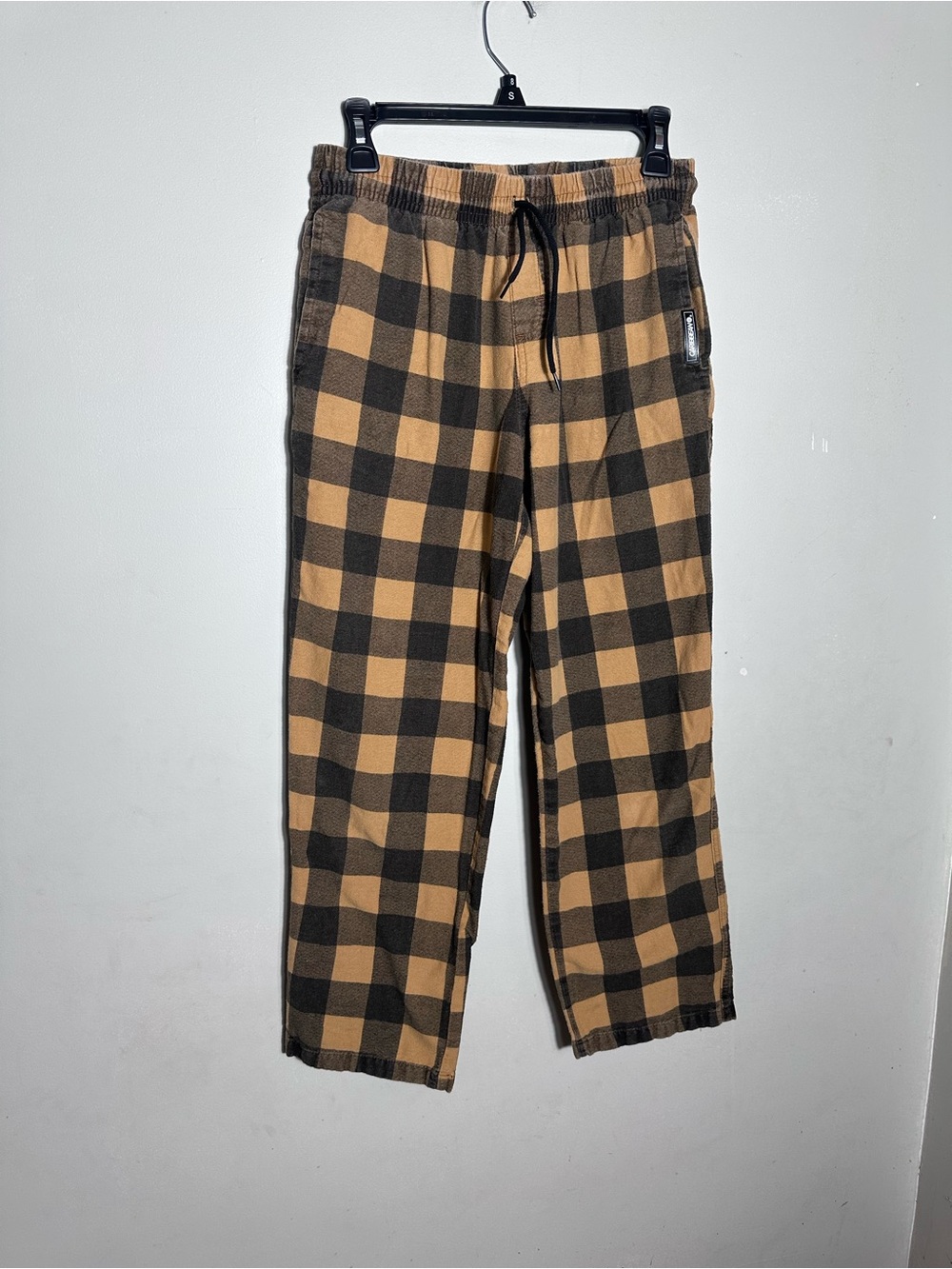 Caribbean Buffalo Plaid Cotton Pants in Black and Tan - Picture 2 of 9
